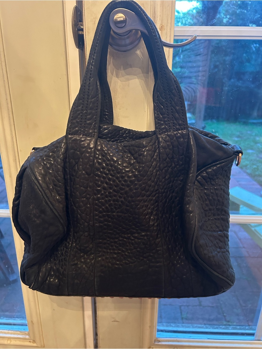 Alexander Wang Black Pebbled Rockie Leather Tote Handbag